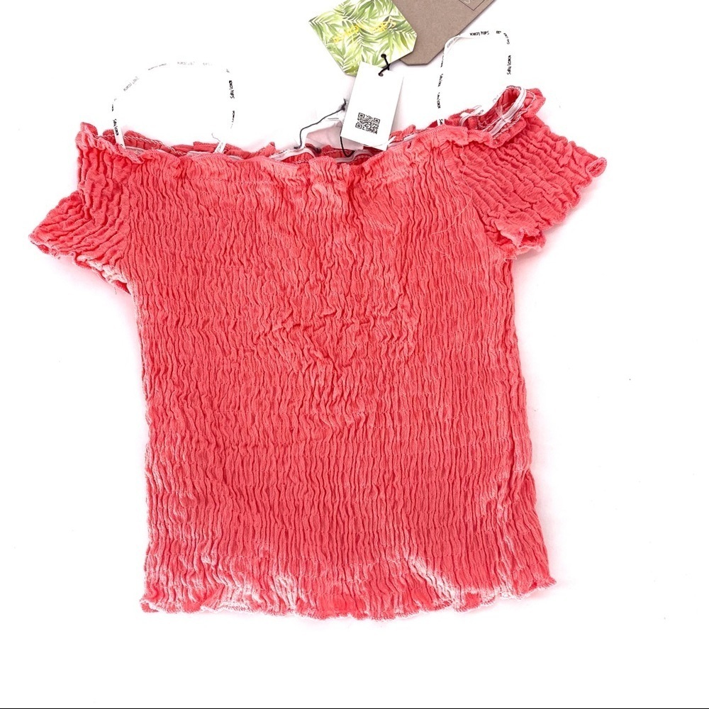 Salty Lemon LT6287 Women's Smocked Top in Coral - S